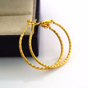 24K Yellow Gold Filled Hoop Earrings 30mm or 1.18"